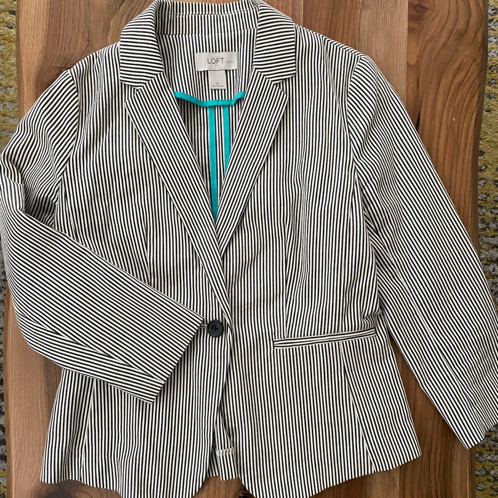 Loft Striped Blazer Petite 0p